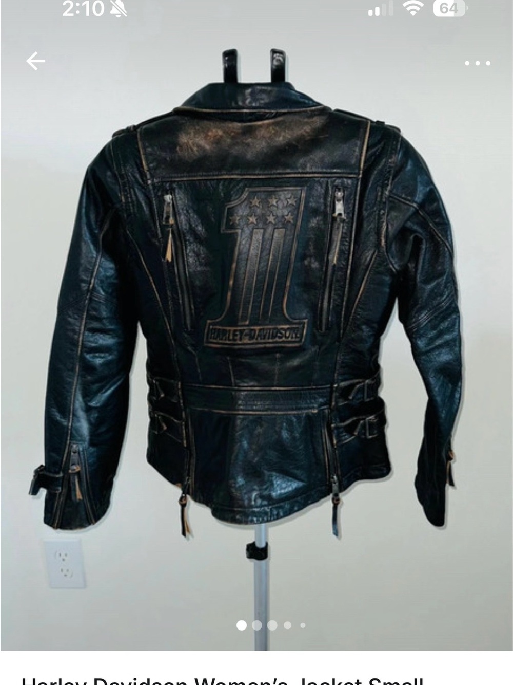 Harley-Davidson Black Leather Women's Motorcycle Jacket - Picture 2 of 5